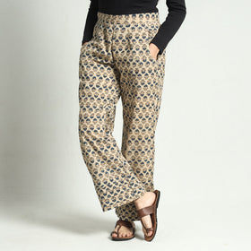 Buy Ajrakh Block Printed Cotton Elasticated Palazzo Online at iTokri.com