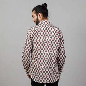 Buy Ajrakh Block Printed Cotton Men Full Sleeve Shirt Online at iTokri.com