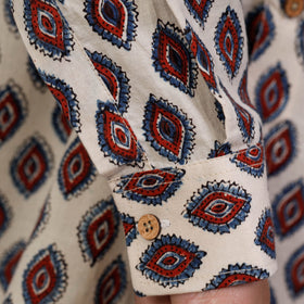Buy Ajrakh Block Printed Cotton Men Full Sleeve Shirt Online at iTokri.com