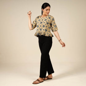 ajrakh cotton crop top