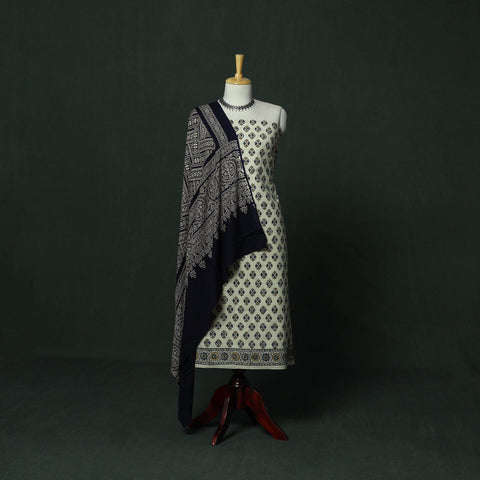 Ajrakh hand block print natural dyed cotton 2pc unstitched