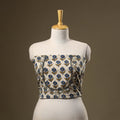 Beige - hand embroidery cotton blouse piece 13 - handcrafted
