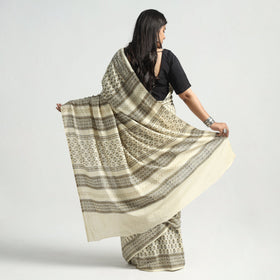 Buy Akola Hand Block Printed Cotton Saree Online at iTokri.com
