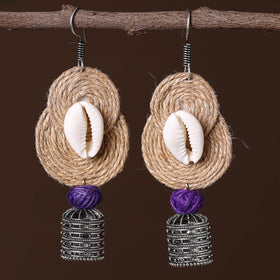 Beige - anaya german silver jute jhumki earrings