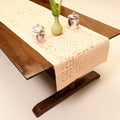 Beige Applique Cut Work Cotton Table Runner 