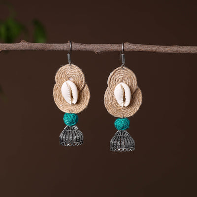 Beige - ashifa german silver jute jhumki earrings