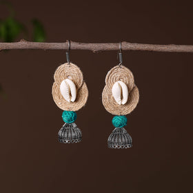 Beige - ashifa german silver jute jhumki earrings
