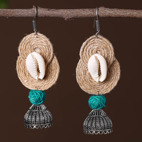 Beige - ashifa german silver jute jhumki earrings
