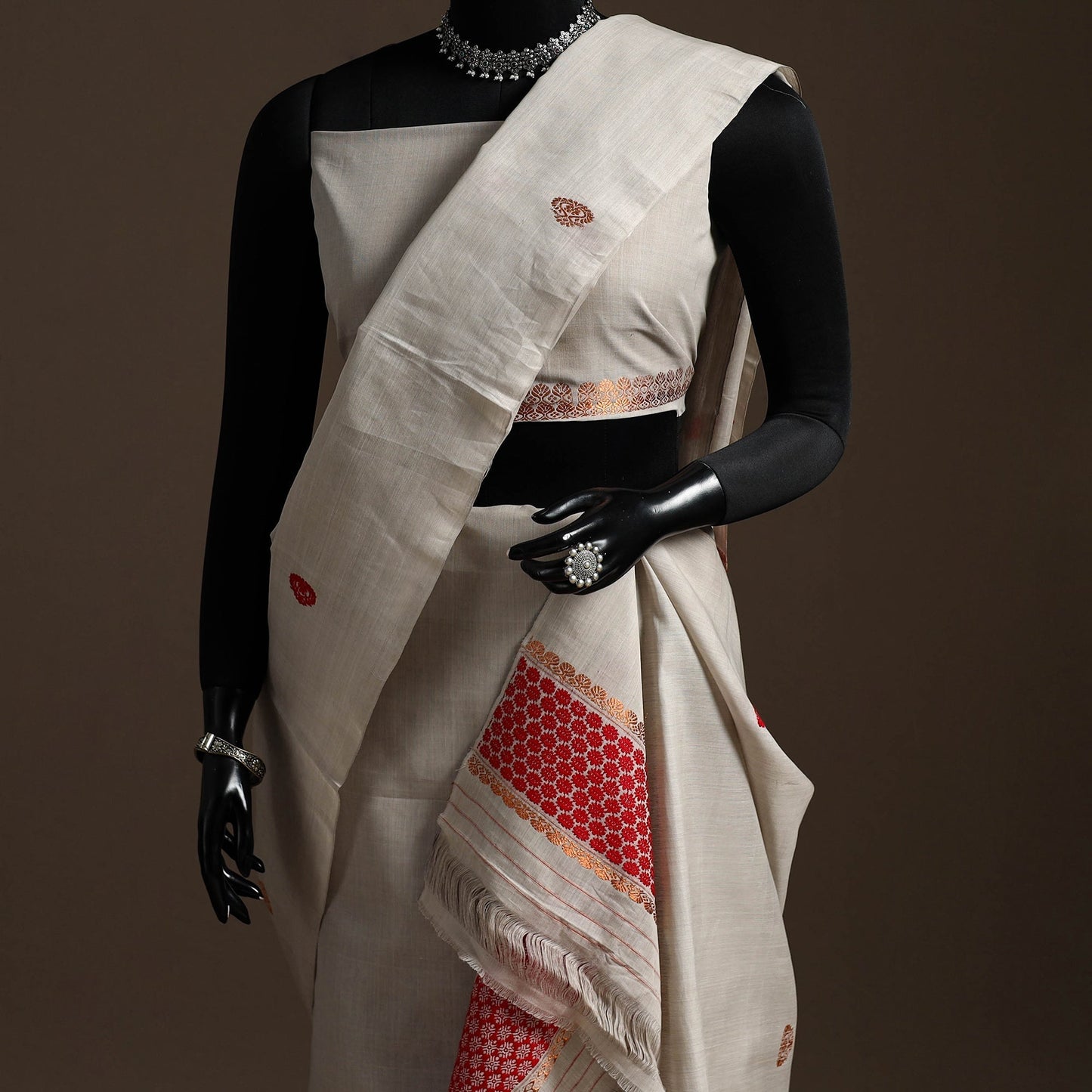 Assam handloom silk cotton mekhela chador with blouse piece