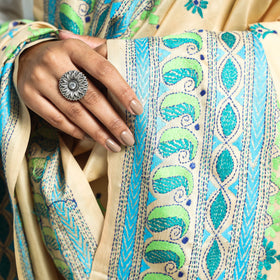  Authentic Bengal Kantha Hand Embroidery Bangalore Silk Dupatta 