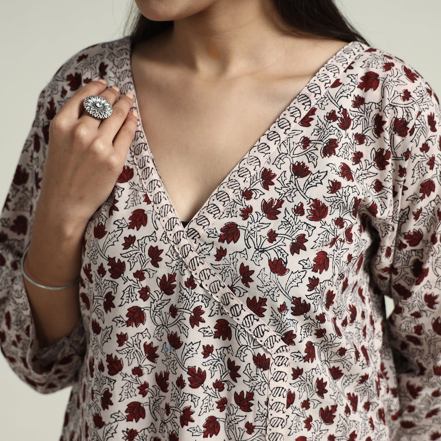  Bagh Block Printed Cotton Kurta with Palazzo & Dupatta Set 02 