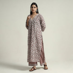  Bagh Block Printed Cotton Kurta with Palazzo & Dupatta Set 02 