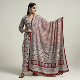 Bagh Block Printed Cotton Kurta with Palazzo & Dupatta Set 02 
