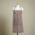  Beige Bagh Block Print Cotton Apron with Pocket