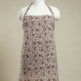 Buy Beige Bagh Block Print Cotton Apron with Pocket