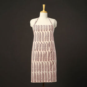 Beige - bagh cotton apron with pocket 25 - handcrafted