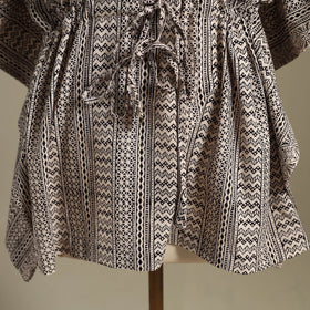 Beige Bagh Block Print Cotton Kaftan (Short)