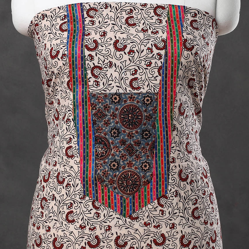 Beige - bagh cotton unstitched kurta material