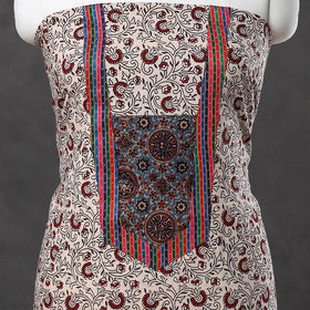 Beige - bagh cotton unstitched kurta material
