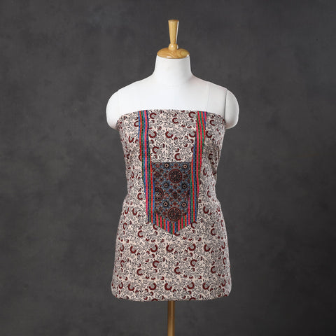 Beige - bagh cotton unstitched kurta material