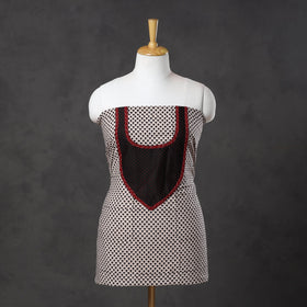 Beige Bagh Print Cotton Kurta Material with Patchwork (3m)