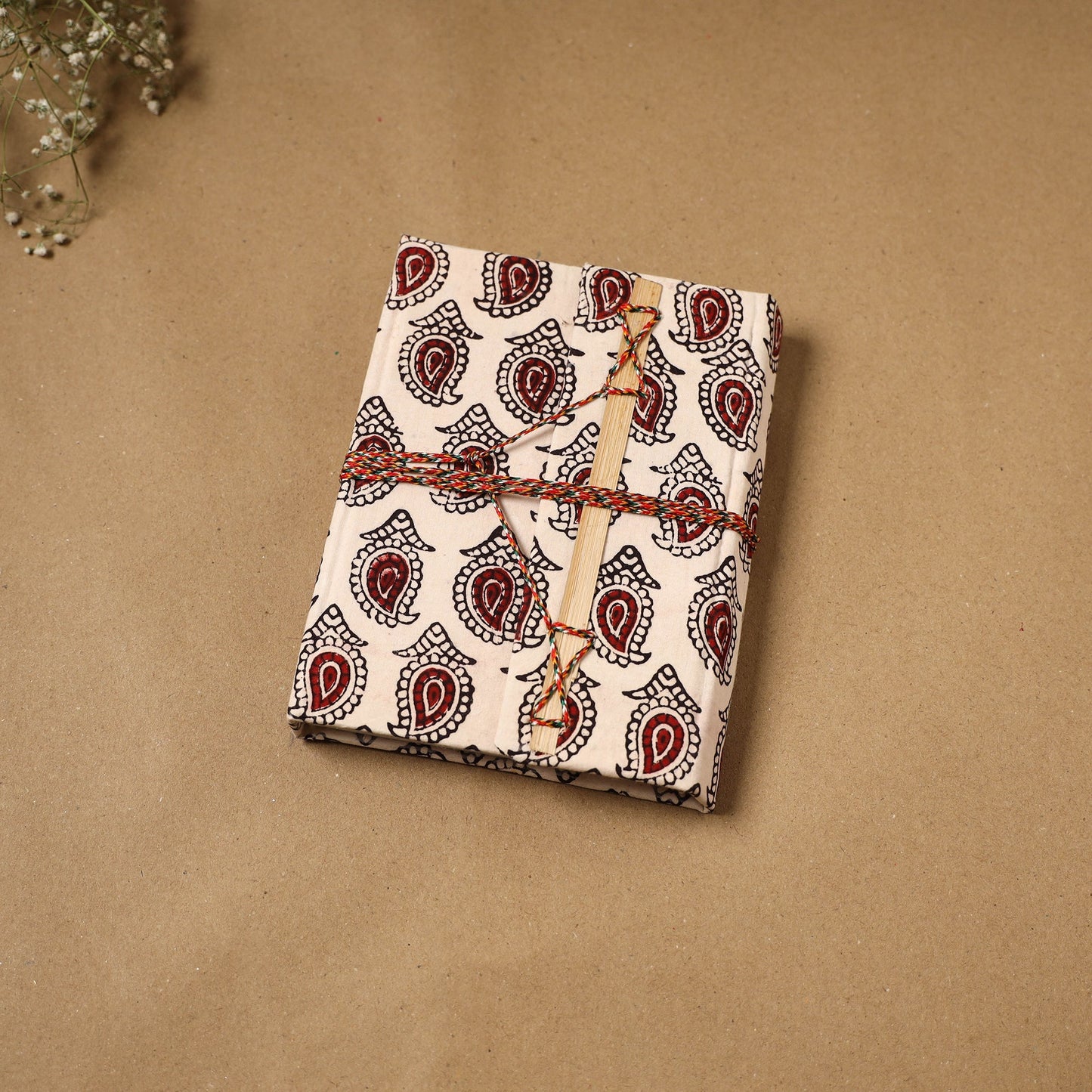 Bagh fabric cover handmade paper notebook with thread lock