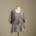 Beige Bagh Block Print Cotton Kaftan (Short)