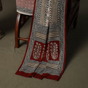 Bagh hand block print natural dyed cotton 3pc unstitched