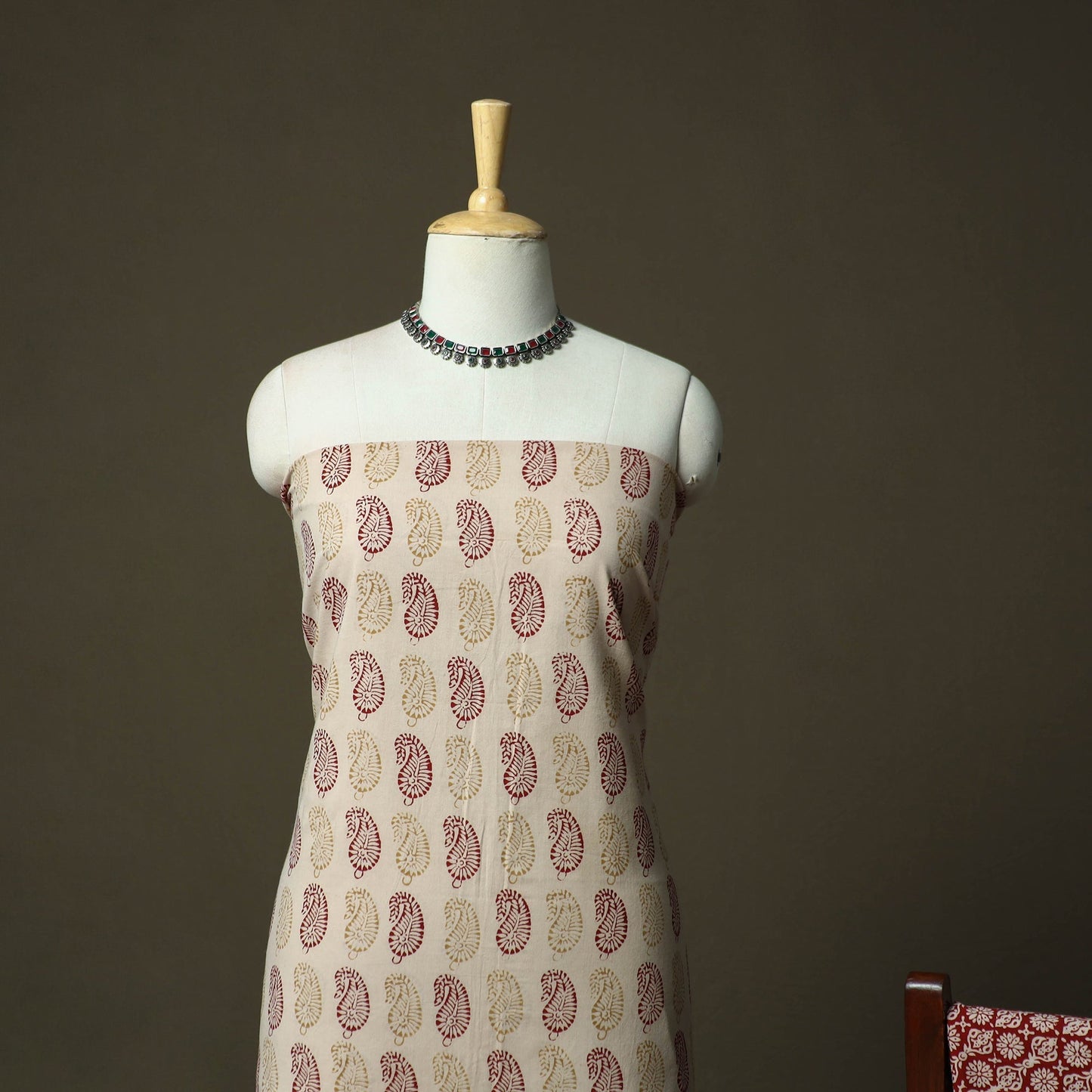 Bagh hand block print natural dyed cotton 3pc unstitched