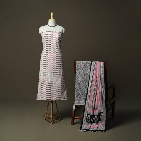 Bagh hand block print natural dyed cotton 3pc unstitched