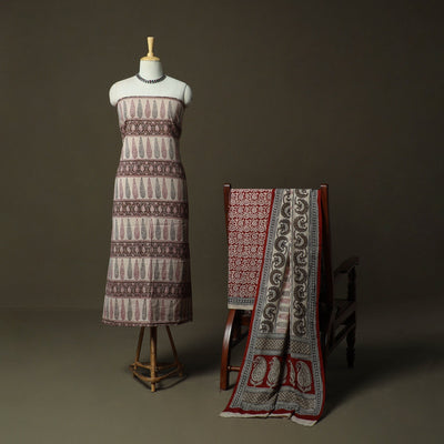 Bagh hand block print natural dyed cotton 3pc unstitched