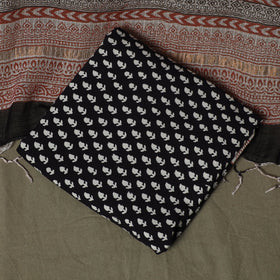 Bagh hand block print natural dyed kota doria cotton 3pc