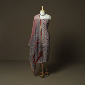 Bagh hand block print natural dyed kota doria cotton 3pc
