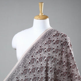 White Bagh Hand Block Printed Chanderi Silk Handloom Fabric 