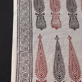 Beige Bagh Hand Block Printed Chanderi Silk Handloom Fabric