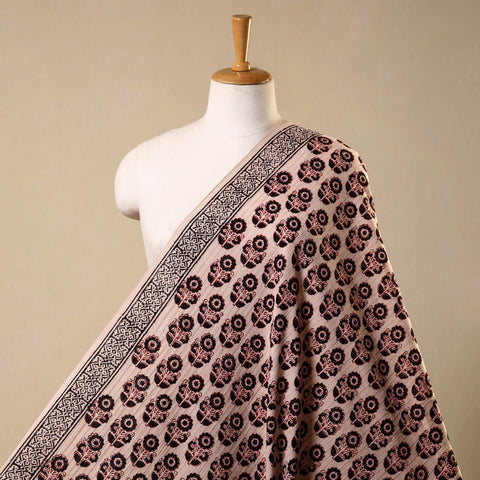 Multicolor Bagh Hand Block Print Natural Dye Stripe Cotton Fabric