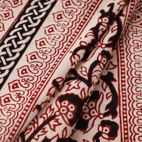 Red Bagh Hand Block Print Natural Dyed Cotton Fabric