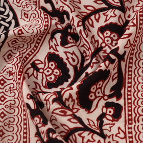 Red Bagh Hand Block Print Natural Dyed Cotton Fabric