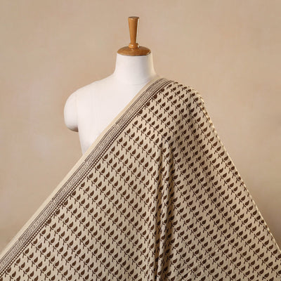 Beige Bagh Hand Block Print Natural Dyed Cotton Fabric