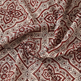 Red Bagh Hand Block Print Natural Dyed Cotton Fabric
