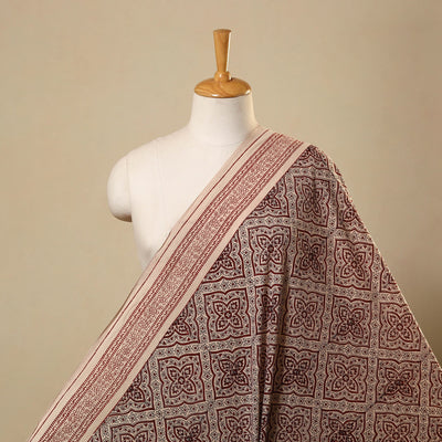 Red Bagh Hand Block Print Natural Dyed Cotton Fabric