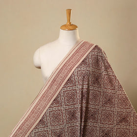 Red Bagh Hand Block Print Natural Dyed Cotton Fabric