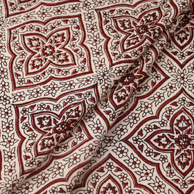 Red Bagh Hand Block Print Natural Dyed Cotton Fabric