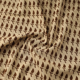 Beige Bagh Hand Block Print Natural Dyed Cotton Fabric