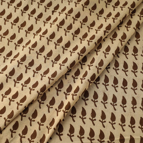 Beige Bagh Hand Block Print Natural Dyed Cotton Fabric