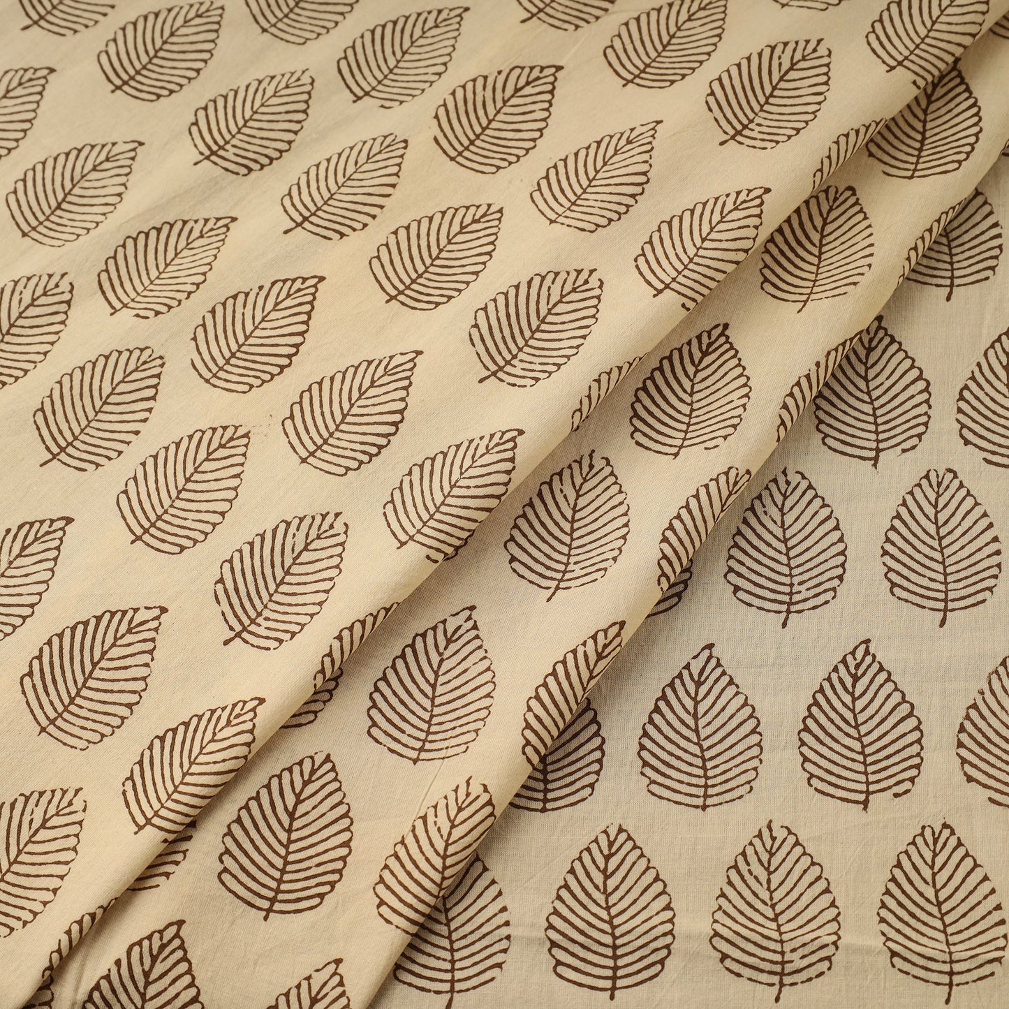 Beige Bagh Hand Block Print Natural Dyed Cotton Fabric