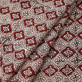 Red Bagh Hand Block Print Natural Dyed Cotton Fabric