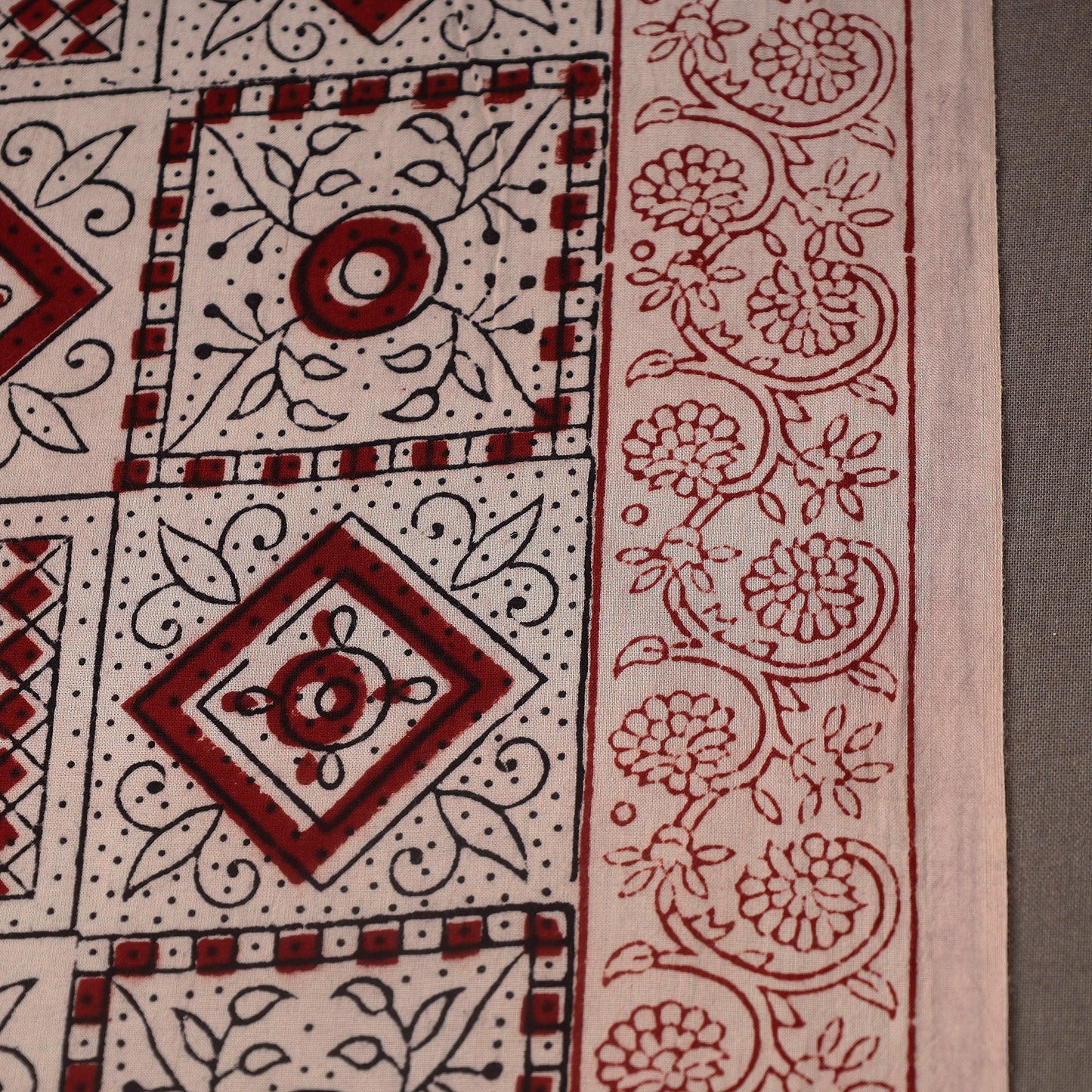 Beige - bagh hand natural dyed cotton fabric 25