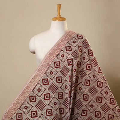 Beige - bagh hand natural dyed cotton fabric 25