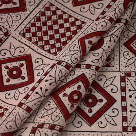 Beige - bagh hand natural dyed cotton fabric 25